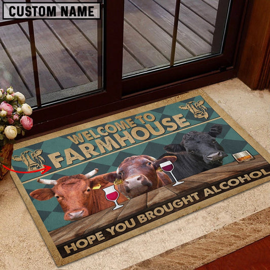 Farm House Door Mat, Dexter Hope You Bought Alcohol Custom Name Doormat, Custom Welcome Mats