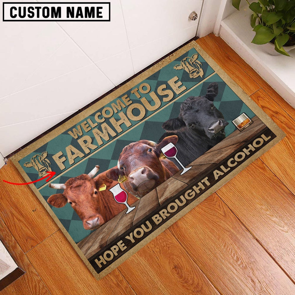 Farm House Door Mat, Dexter Hope You Bought Alcohol Custom Name Doormat, Custom Welcome Mats