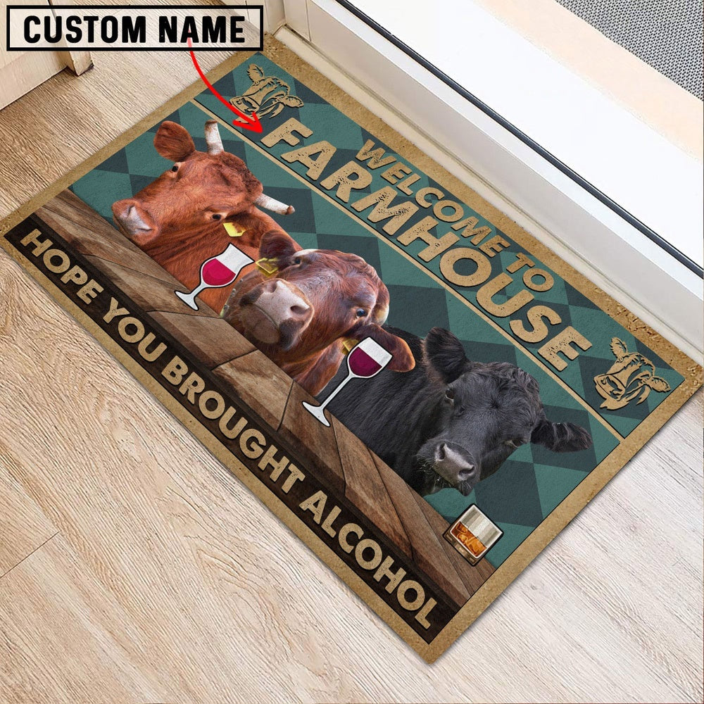 Farm House Door Mat, Dexter Hope You Bought Alcohol Custom Name Doormat, Custom Welcome Mats