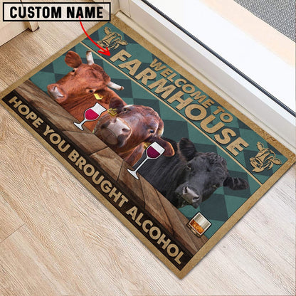 Farm House Door Mat, Dexter Hope You Bought Alcohol Custom Name Doormat, Custom Welcome Mats