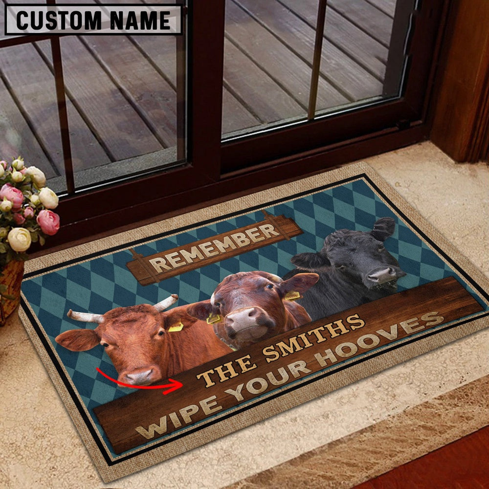 Farm House Door Mat, Dexter Wipe Your Hooves Custom Name Doormat, Custom Welcome Mats