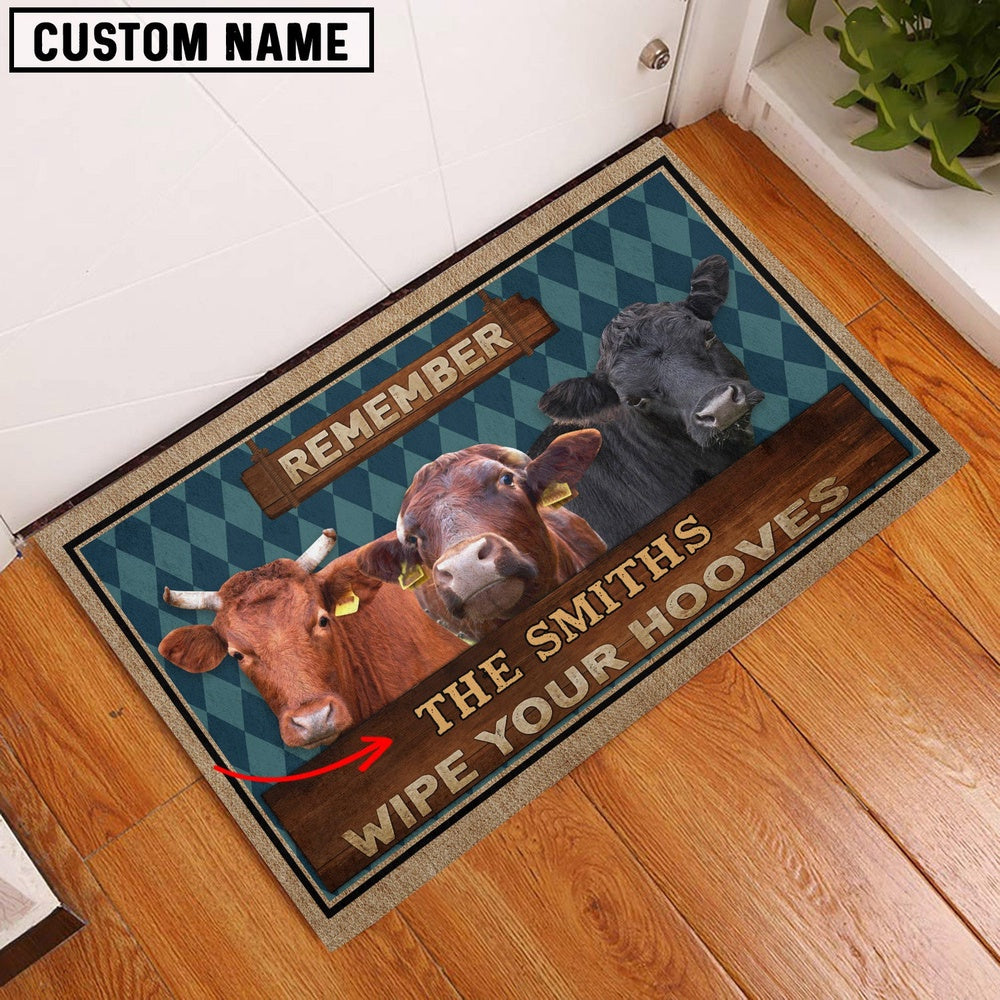 Farm House Door Mat, Dexter Wipe Your Hooves Custom Name Doormat, Custom Welcome Mats