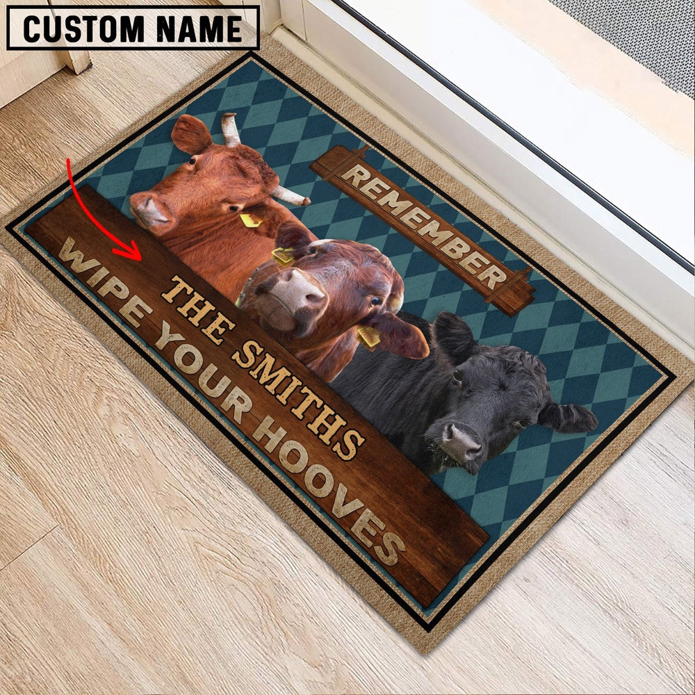 Farm House Door Mat, Dexter Wipe Your Hooves Custom Name Doormat, Custom Welcome Mats