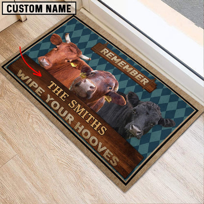Farm House Door Mat, Dexter Wipe Your Hooves Custom Name Doormat, Custom Welcome Mats