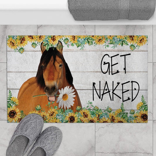 Farm House Door Mat, Draft Breeds Get Naked Doormat, Custom Welcome Mats