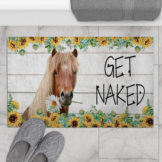Farm House Door Mat, Gaited Breeds Get Naked Doormat, Custom Welcome Mats