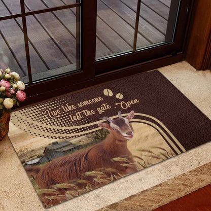 Farm House Door Mat, Goat Live Like Someone Left The Gate Open Doormat, Custom Welcome Mats