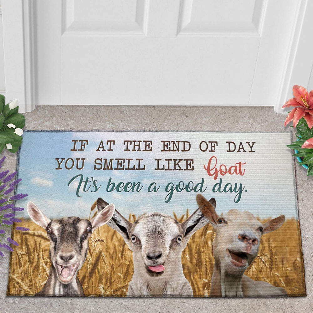 Farm House Door Mat, Goat Lover Good Day Doormat, Custom Welcome Mats