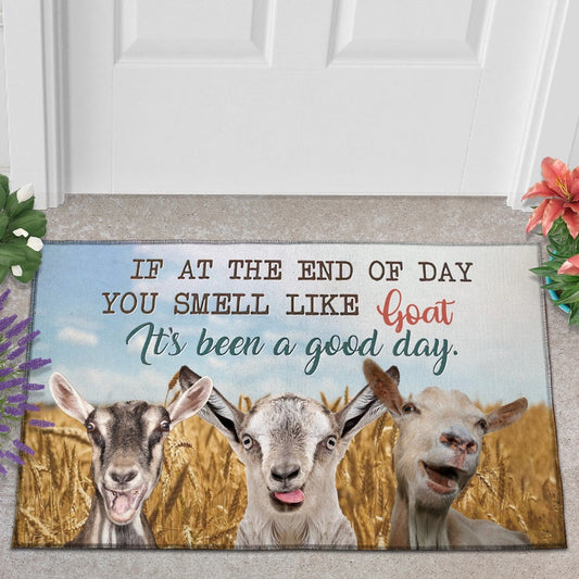 Farm House Door Mat, Goat Lover Good Day Doormat, Custom Welcome Mats