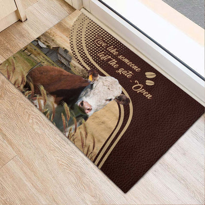 Farm House Door Mat, Hereford Live Like Someone Left The Gate Open Doormat, Custom Welcome Mats