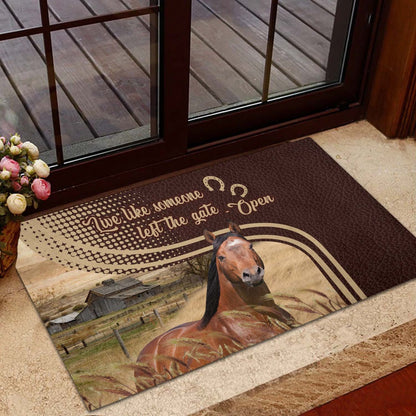Farm House Door Mat, Horse Live Like Someone Left The Gate Open Doormat, Custom Welcome Mats