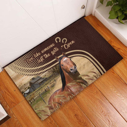 Farm House Door Mat, Horse Live Like Someone Left The Gate Open Doormat, Custom Welcome Mats