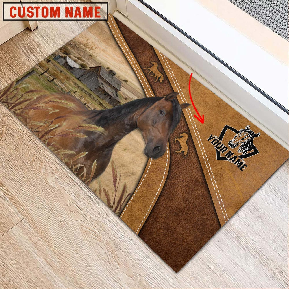 Farm House Door Mat, Horse Personalized Welcome Doormat, Custom Welcome Mats