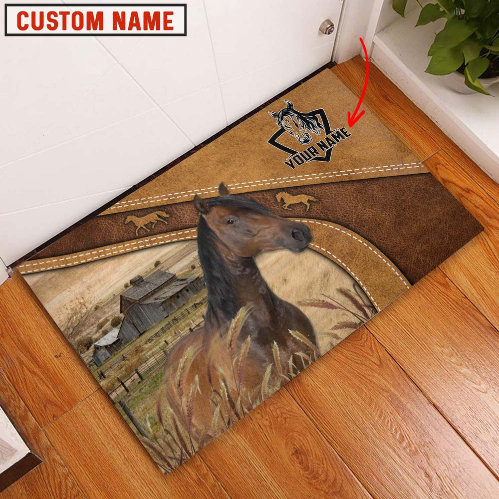 Farm House Door Mat, Horse Personalized Welcome Doormat, Custom Welcome Mats