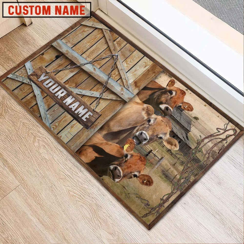 Farm House Door Mat, Jersey Barn Custom Name Doormat, Custom Welcome Mats