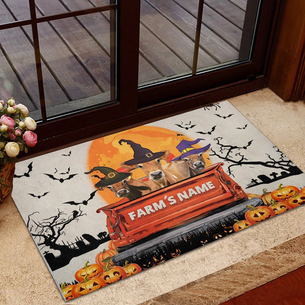 Farm House Door Mat, Jersey Custom Farm Name Halloween Doormat, Custom Welcome Mats