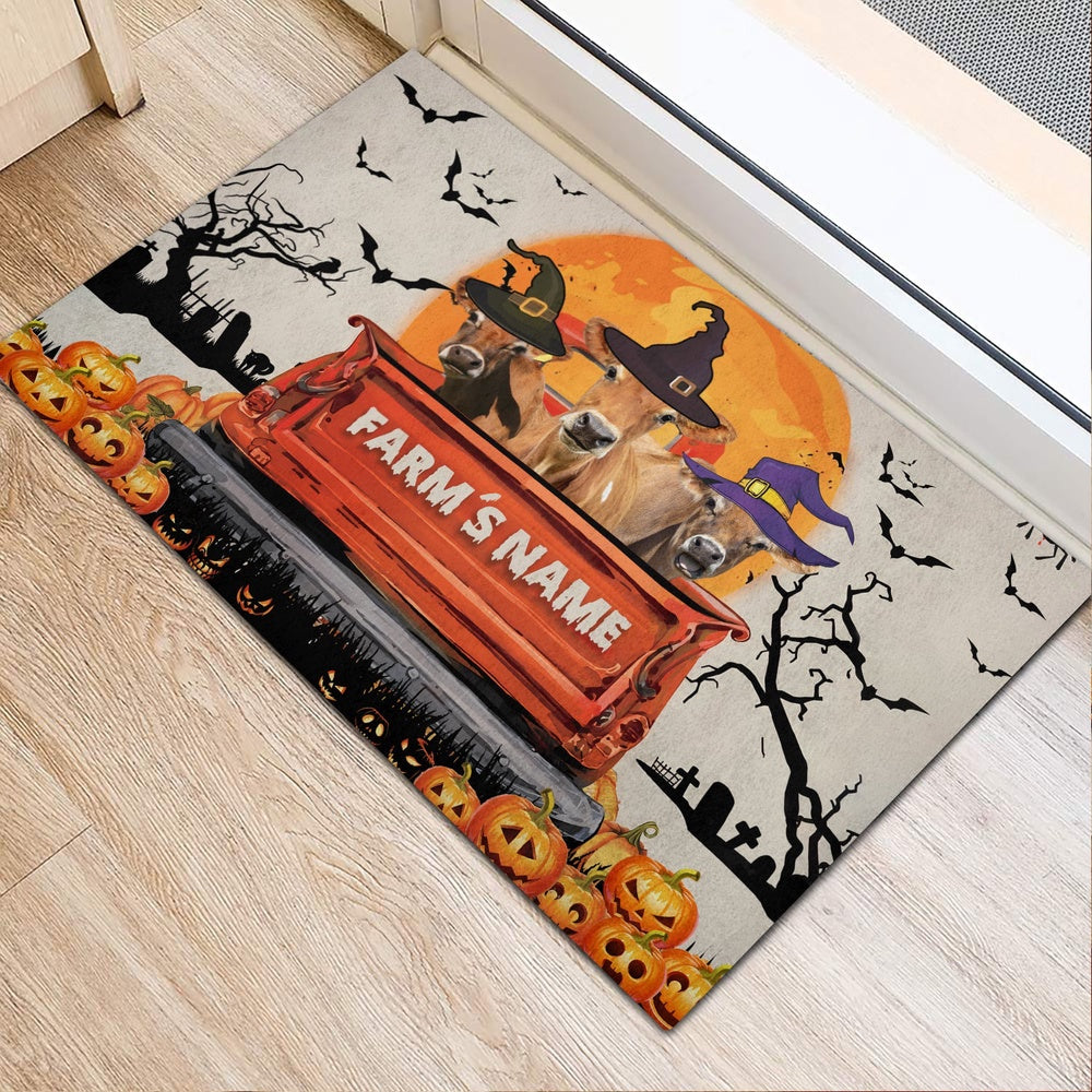 Farm House Door Mat, Jersey Custom Farm Name Halloween Doormat, Custom Welcome Mats