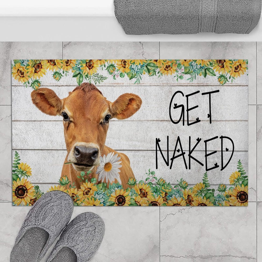Farm House Door Mat, Jersey Get Naked Doormat, Custom Welcome Mats