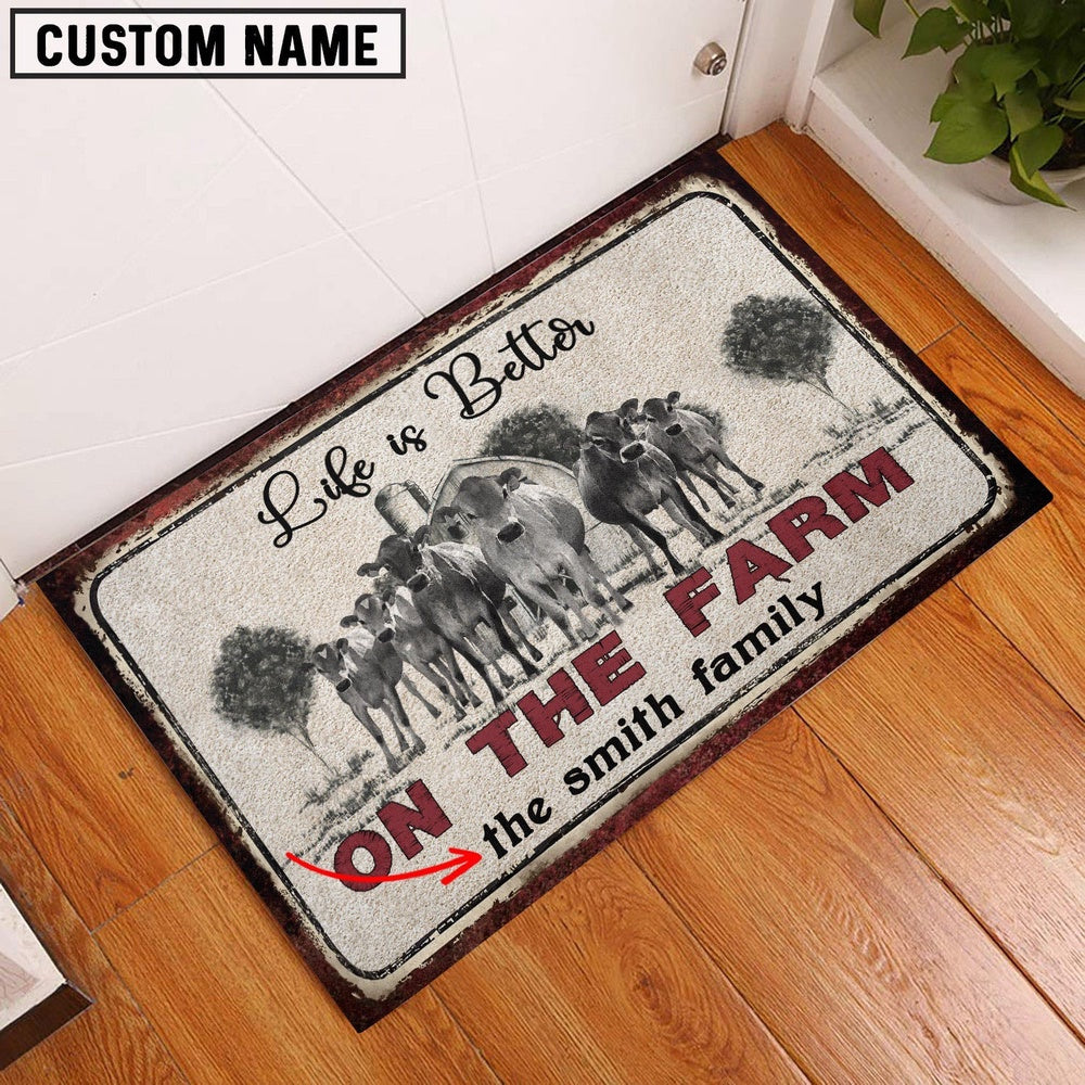 Farm House Door Mat, Jersey Life is Better Custom Name Doormat, Custom Welcome Mats