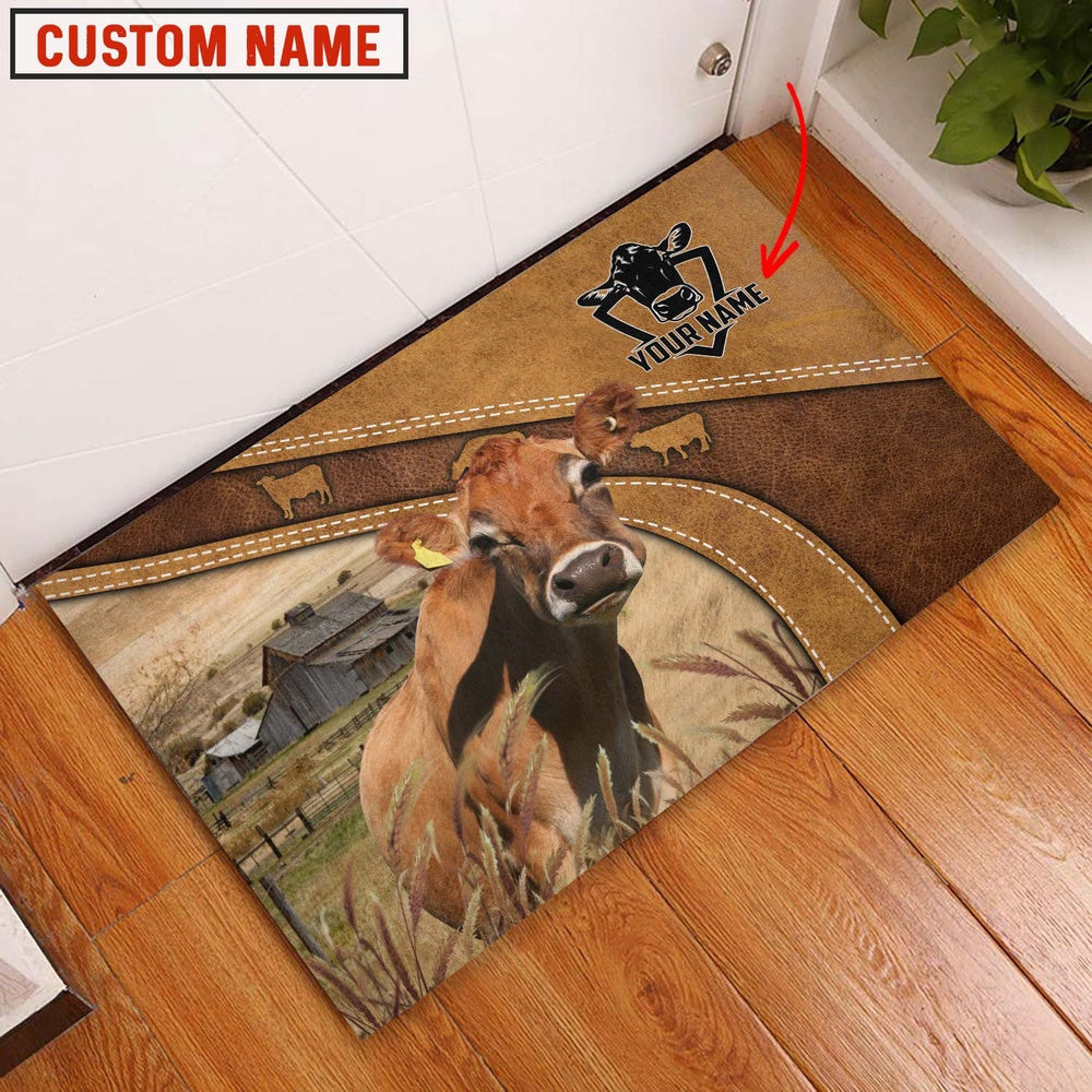 Farm House Door Mat, Jersey Personalized Welcome Doormat, Custom Welcome Mats