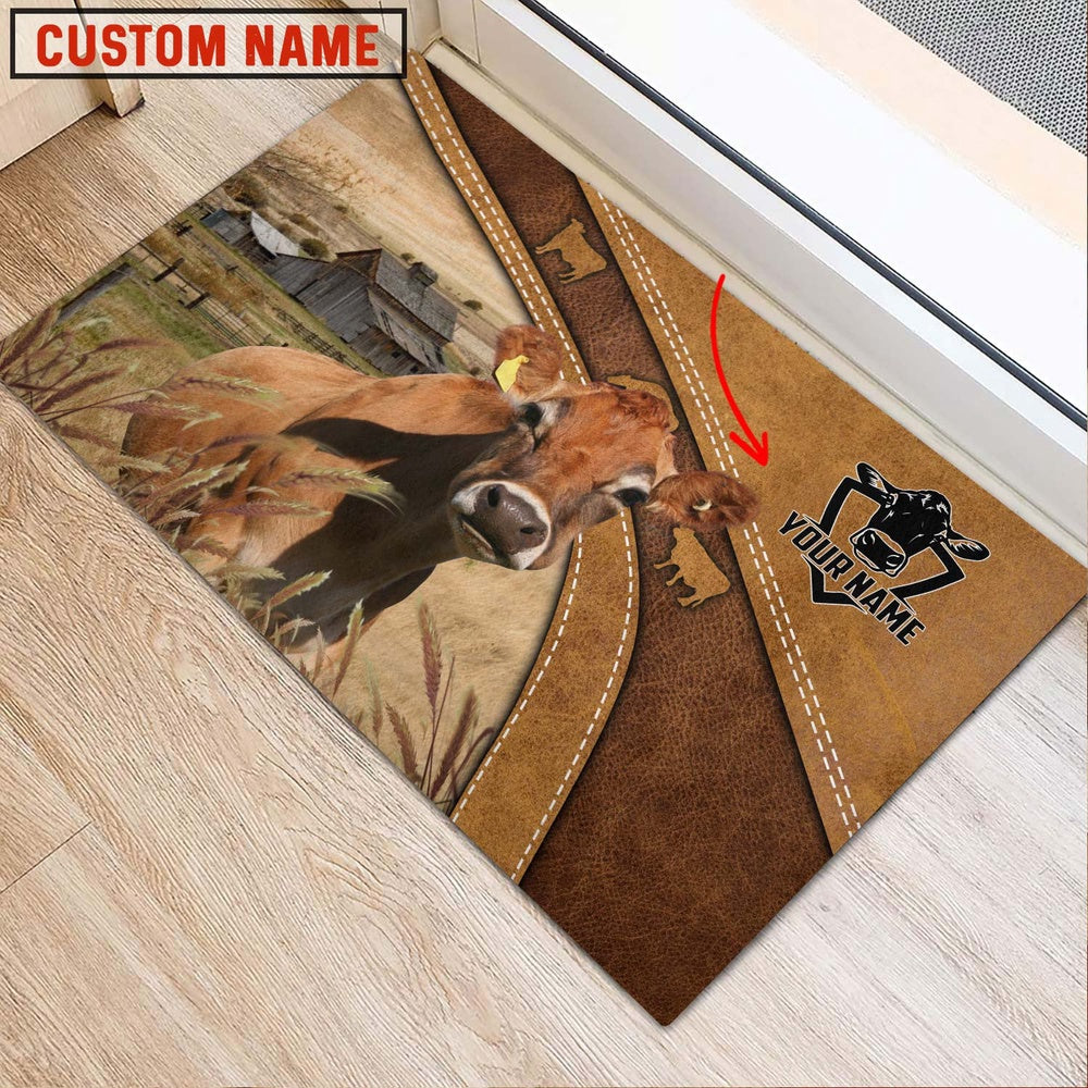 Farm House Door Mat, Jersey Personalized Welcome Doormat, Custom Welcome Mats