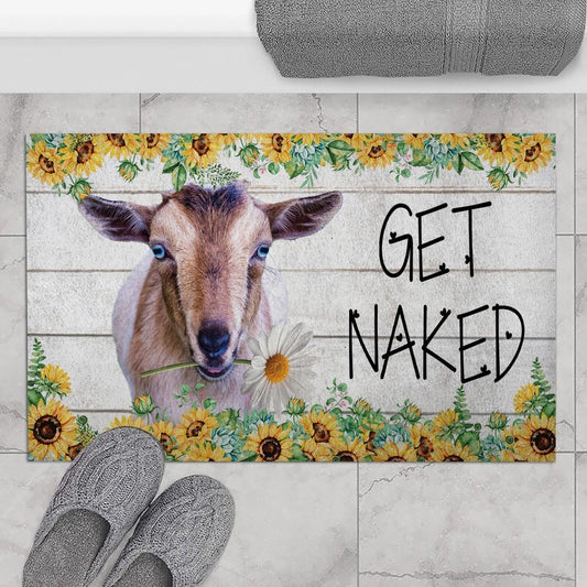 Farm House Door Mat, Nigerian Dwarf Get Naked Doormat, Custom Welcome Mats