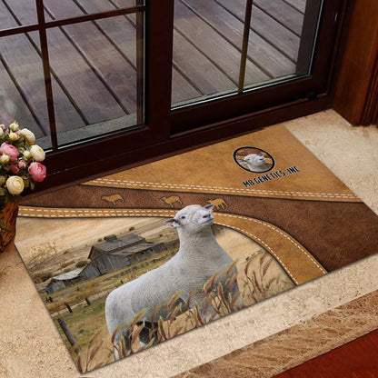 Farm House Door Mat, Southdown Ram For Customer Welcome Doormat, Custom Welcome Mats