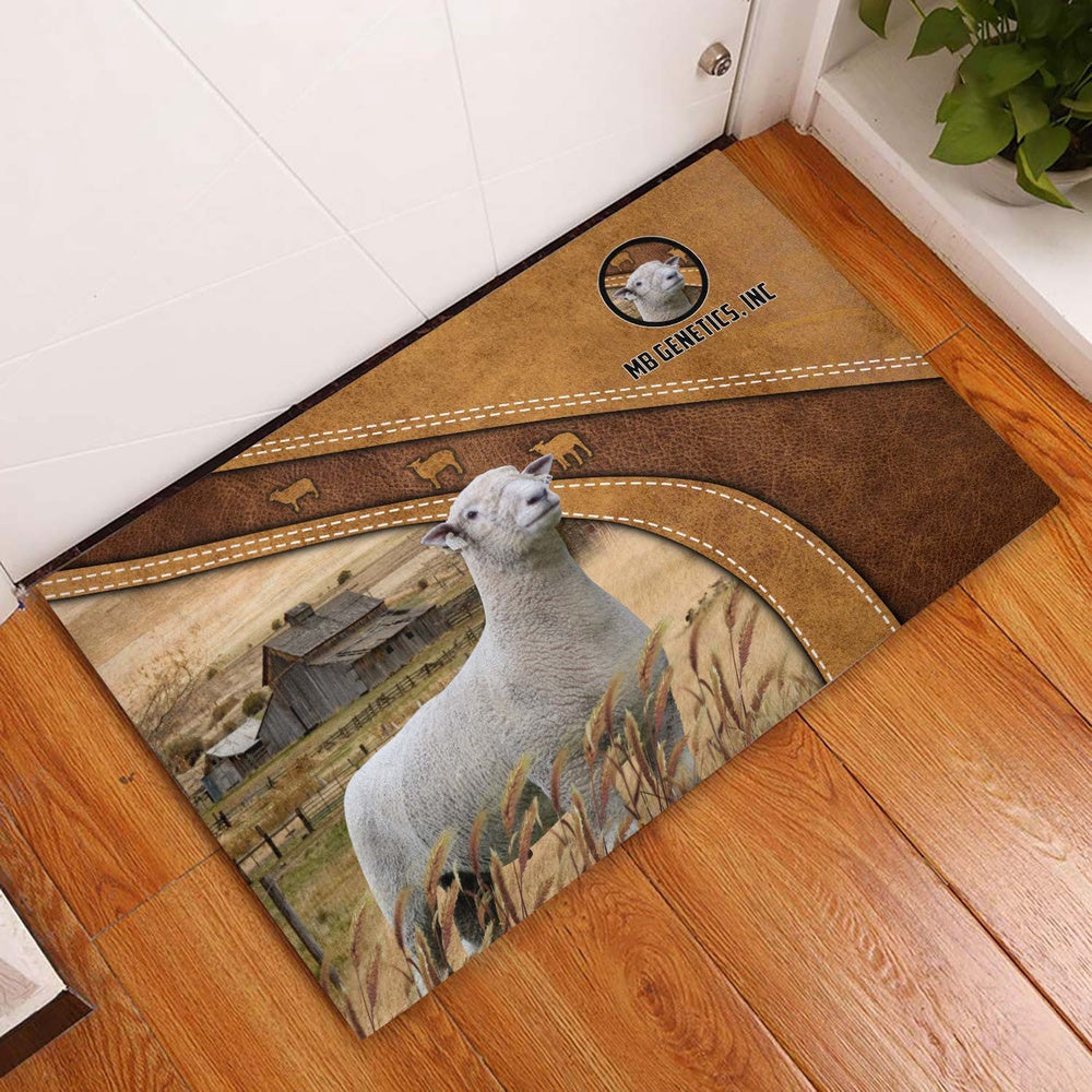 Farm House Door Mat, Southdown Ram For Customer Welcome Doormat, Custom Welcome Mats