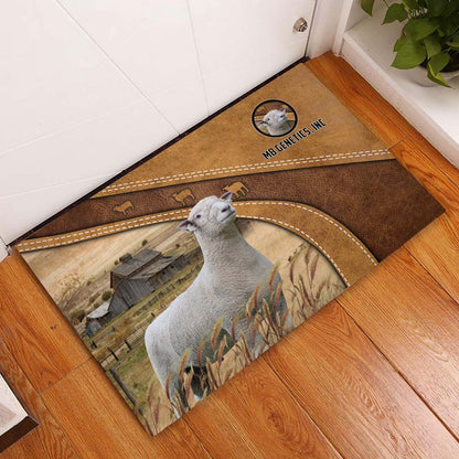 Farm House Door Mat, Southdown Ram For Customer Welcome Doormat, Custom Welcome Mats