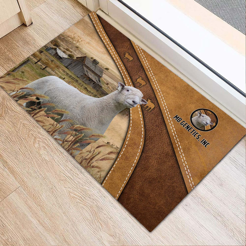Farm House Door Mat, Southdown Ram For Customer Welcome Doormat, Custom Welcome Mats