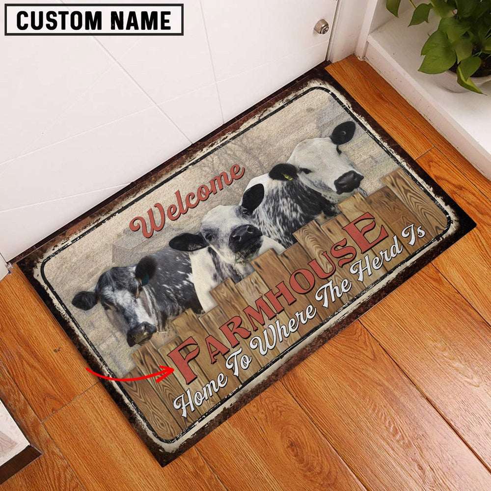 Farm House Door Mat, Speckle Park Personalized Welcome Doormat, Custom Welcome Mats