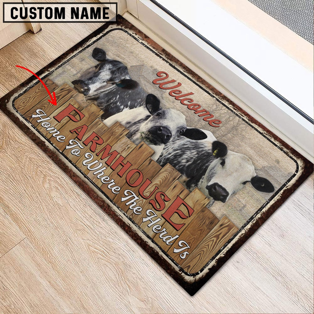 Farm House Door Mat, Speckle Park Personalized Welcome Doormat, Custom Welcome Mats