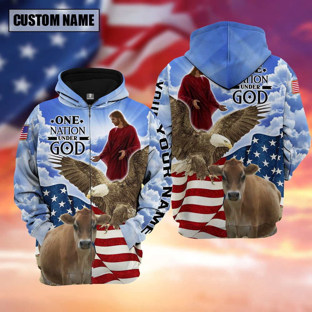 Farm Jersey One Nation Under God 3D Shirts, Farmer Hoodie, Custom Farm Shirts, Farmer T Shirt