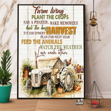 Farm Living Plant The Crops Say A Prayer Make Memories Canvas, Farm Canvas, Farm Art Decor
