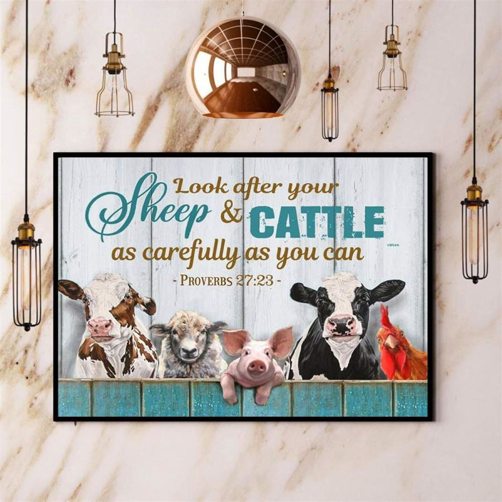 Farm Look After Your Sheep &Amp Cattle As Carefully As You Can Canvas, Farm Canvas, Farm Gift, Farm Home Decor