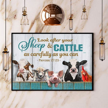 Farm Look After Your Sheep &Amp Cattle As Carefully As You Can Canvas, Farm Canvas, Farm Gift, Farm Home Decor