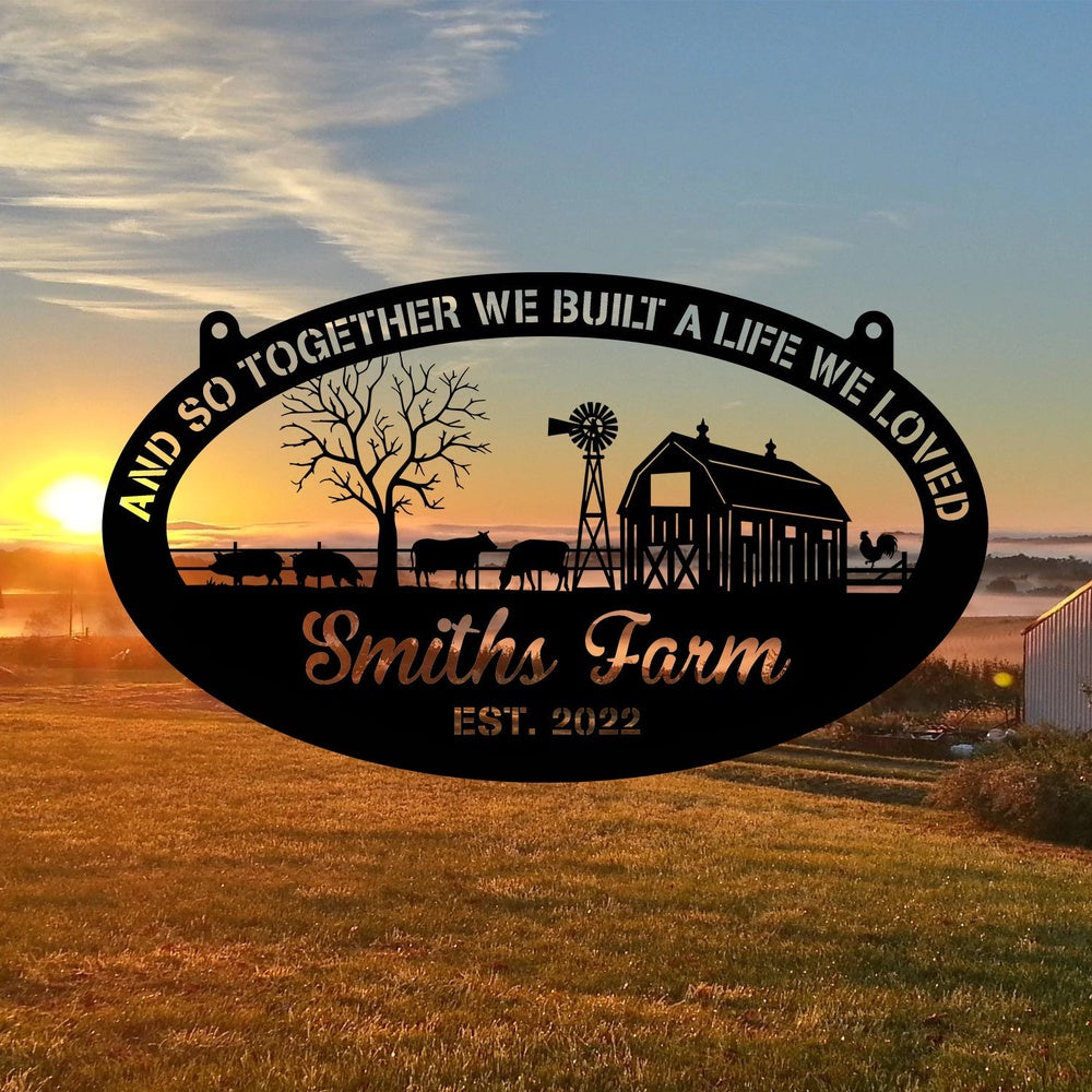 Farm Metal Sign, And So Together Metal Farm Sign, Cows And Pigs Entry Road Steel Sign, Personalized Metal Farm Signs