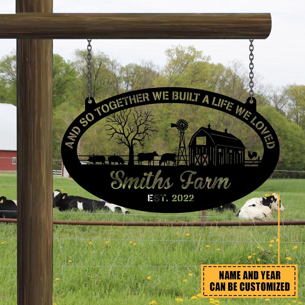 Farm Metal Sign, And So Together Metal Farm Sign, Cows And Pigs Entry Road Steel Sign, Personalized Metal Farm Signs