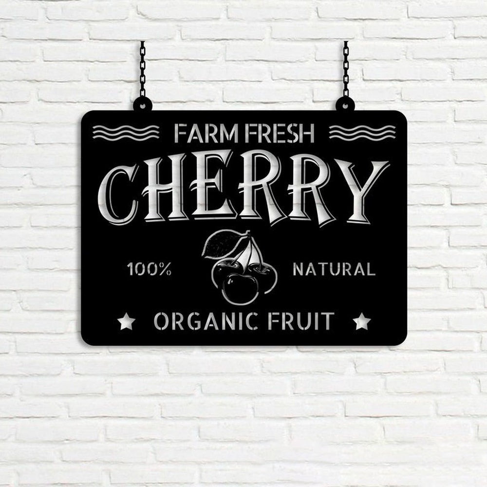 Farm Metal Sign, Cherry Farm Garden Organic Fruit Custom Metal Signs