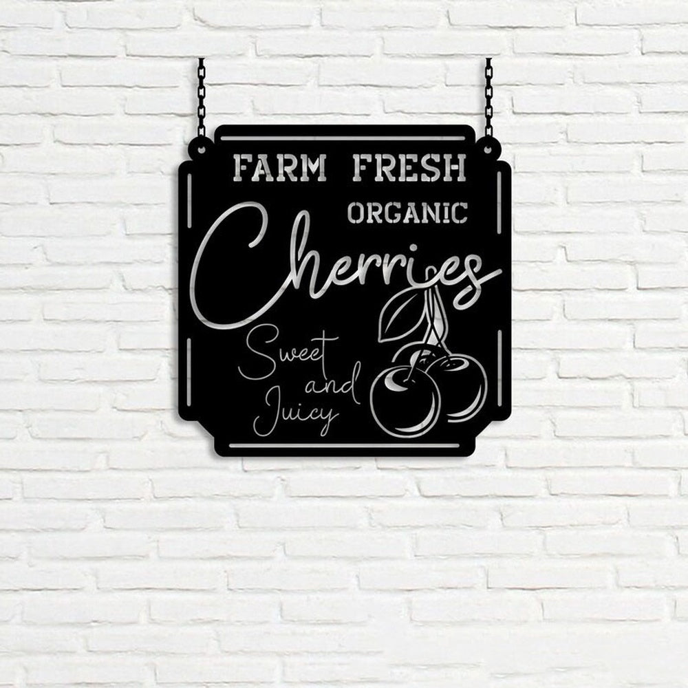 Farm Metal Sign, Cherry Farm Sweet and Juicy Custom Metal Signs