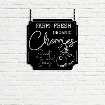 Farm Metal Sign, Cherry Farm Sweet and Juicy Custom Metal Signs