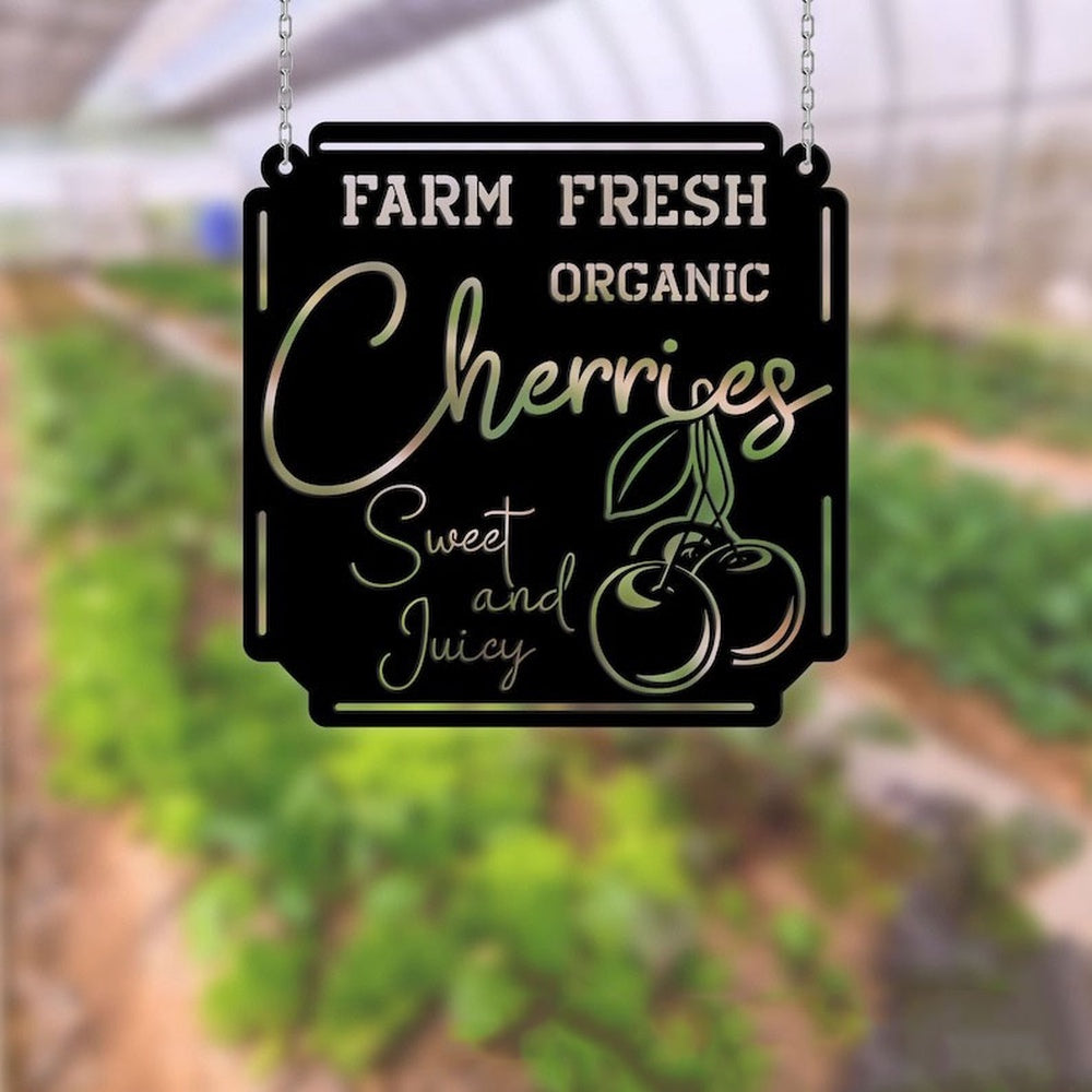 Farm Metal Sign, Cherry Farm Sweet and Juicy Custom Metal Signs