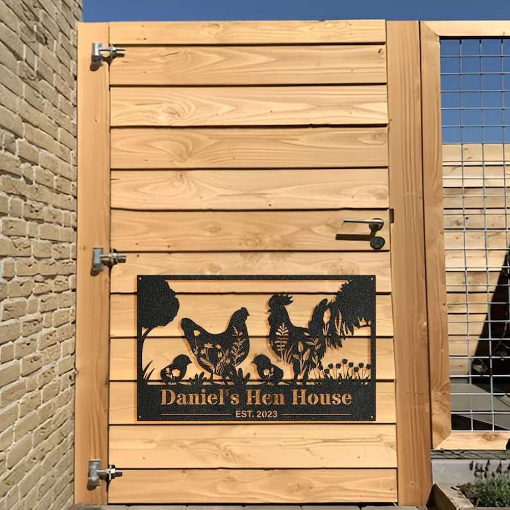Farm Metal Sign, Chicken Coop Sign Chicken Hen House Farmhouse Personalized Farm Metal Sign
