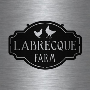 Farm Metal Sign, Chicken Farm Metal Art Personalized Metal Name Signs Chicken Coop Sign Decor Outdoor