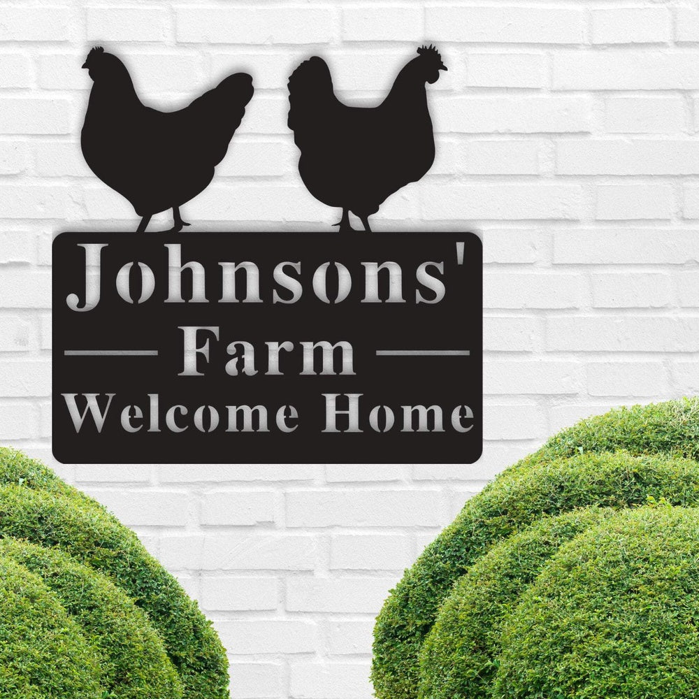 Farm Metal Sign, Chicken Farm Sign, Chicken Sign, Personalized Farm Sign, Personalized Metal Farm Signs