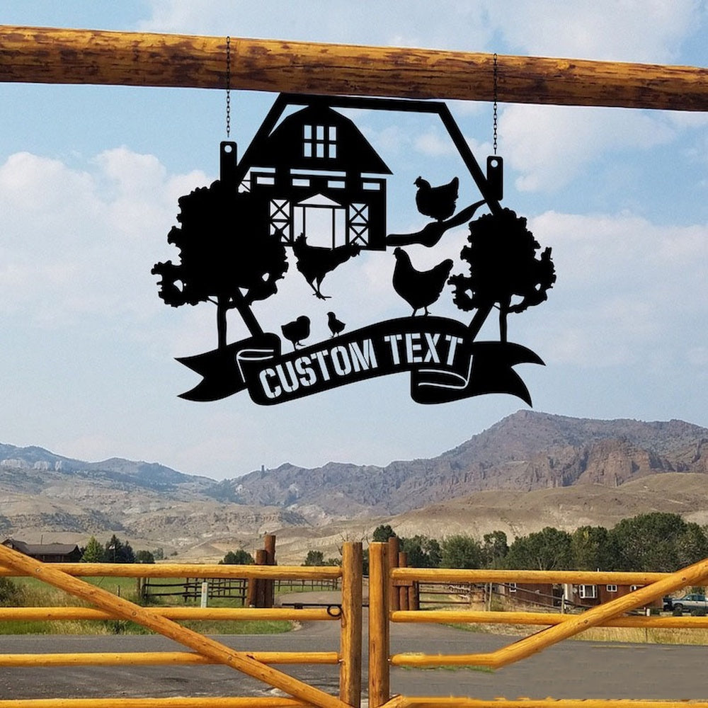 Farm Metal Sign, Chicken Farm Welcome Farm Animals Custom Metal Signs