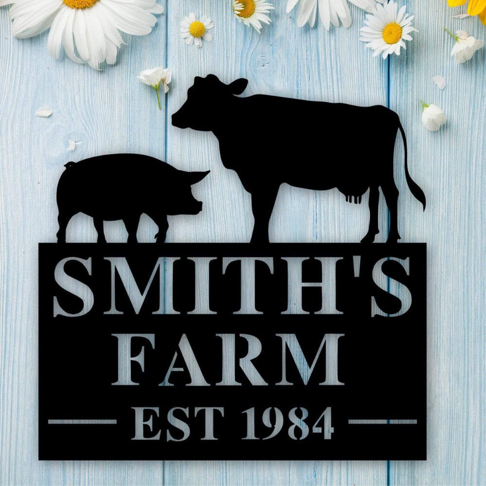 Farm Metal Sign, Cow Farm Sign, Cow Sign, Personalized Farm Sign, Personalized Metal Farm Signs