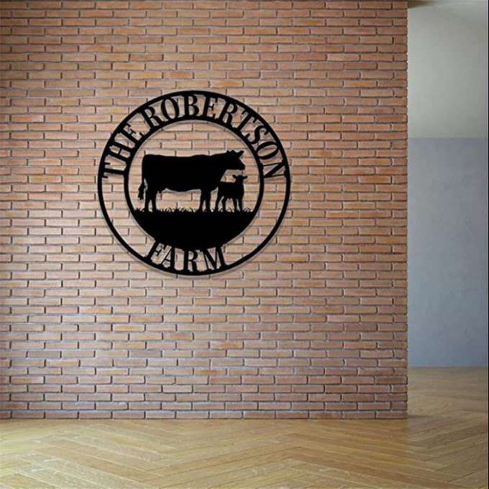 Farm Metal Sign, Cow Farm Wall Art Cow Cattle Farmer Farmhouse Personalized Metal Sign