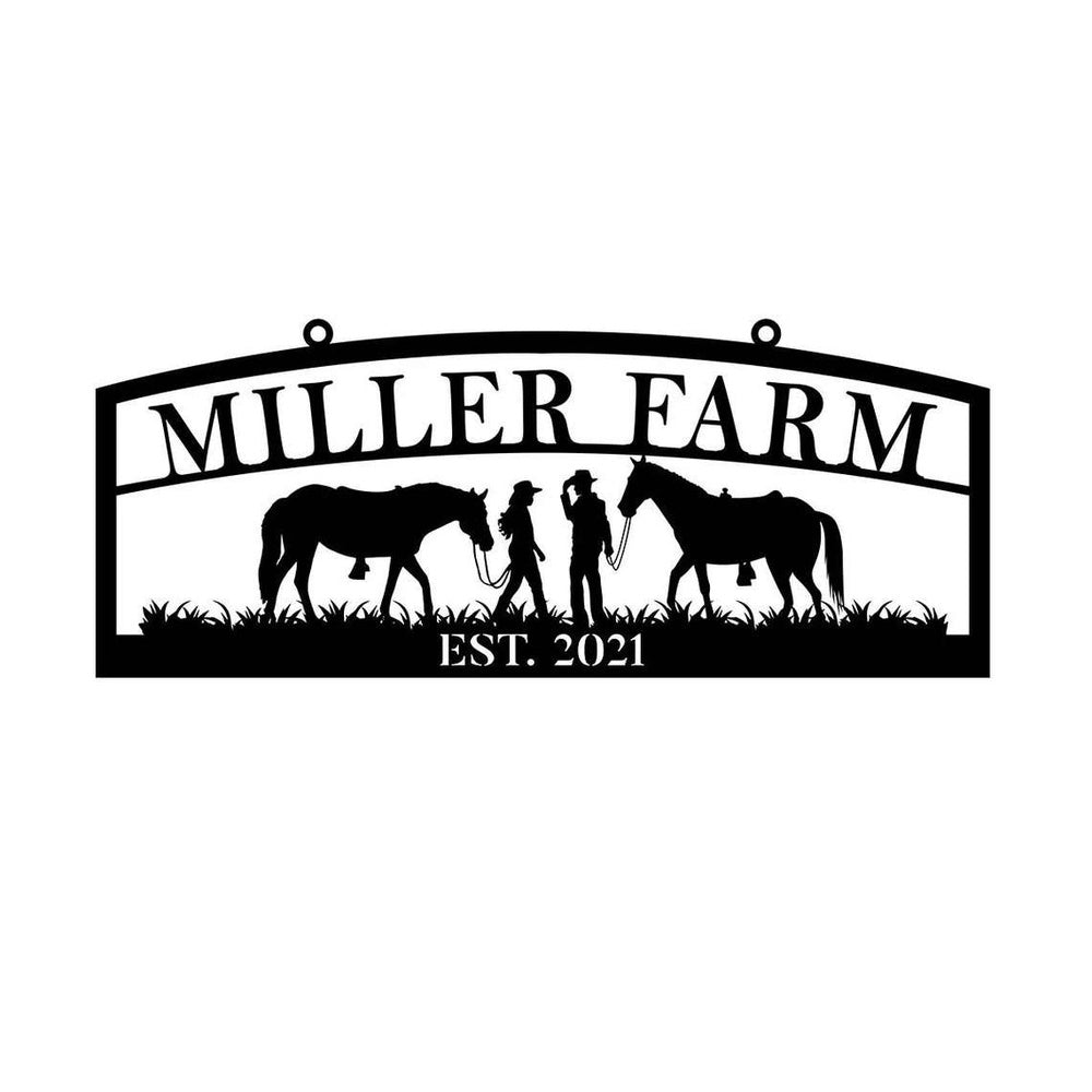 Farm Metal Sign, Cowboy Cowgirl Farm Sign Horse Ranch, Custom Outdoor Farmhouse, Metal Ranch Signs Farm Metal Signs