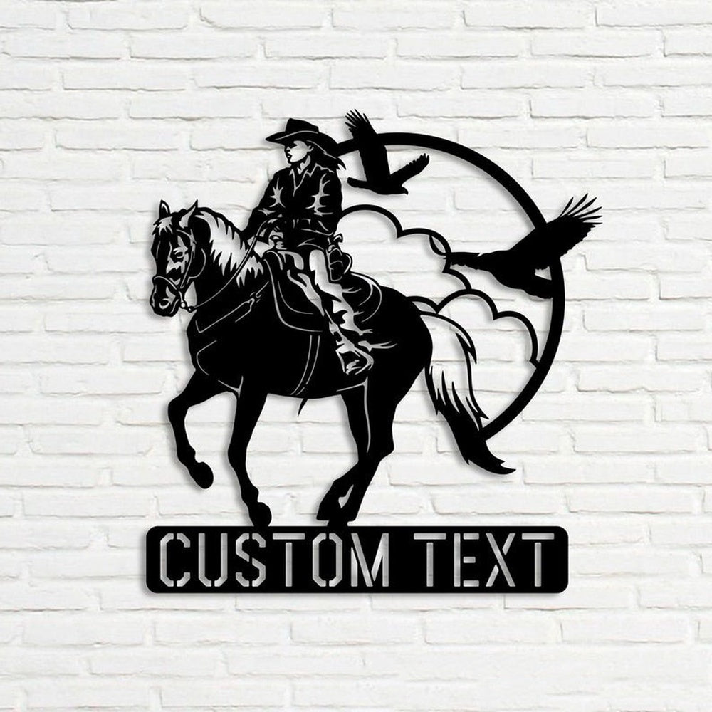 Farm Metal Sign, Cowgirl Horse Ranch Horse Stall Custom Metal Signs